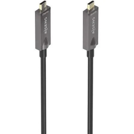 Cable USB 3.1 Tipo-C Aisens AOC A157-0882/ USB Tipo-C Macho - USB Tipo-C Macho/ Hasta 60W/ 10Gbps/ 10m/ Negro - PixelPlaza