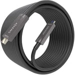 Cable USB 3.1 Tipo-C Aisens AOC A157-0883/ USB Tipo-C Macho - USB Tipo-C Macho/ Hasta 60W/ 10Gbps/ 15m/ Negro - PixelPlaza