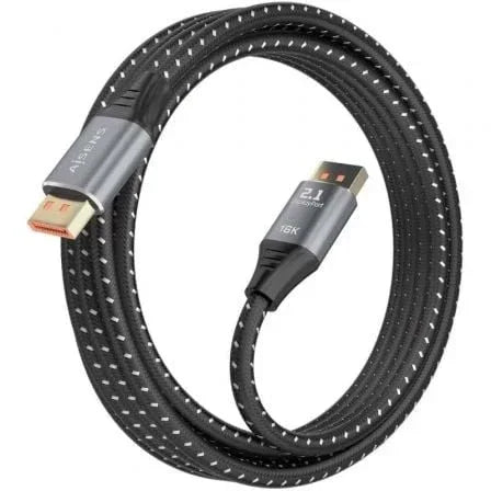 Cable DisplayPort 2.1 16K Aisens A158-0903/ DisplayPort Macho - DisplayPort Macho/ 80Gbps/ 2m/ Negro - PixelPlaza
