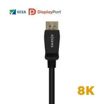 Cable DisplayPort 1.4 8K Aisens A149-0431/ DisplayPort Macho - DisplayPort Macho/ 1m/ Certificado/ Negro - PixelPlaza