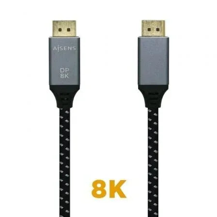 Cable DisplayPort 1.4 8K Aisens A149-0436/ DisplayPort Macho - DisplayPort Macho/ 1.5m/ Negro Gris - PixelPlaza