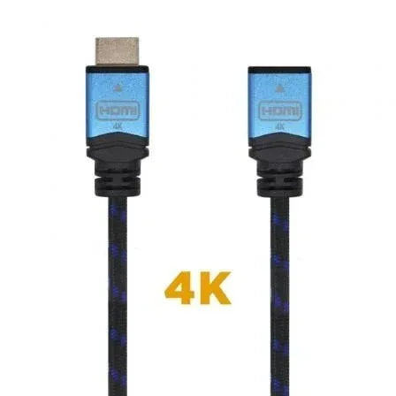Cable Alargador HDMI Aisens A120-0452/ HDMI Macho - HDMI Hembra/ 1m/ Negro/ Azul - PixelPlaza