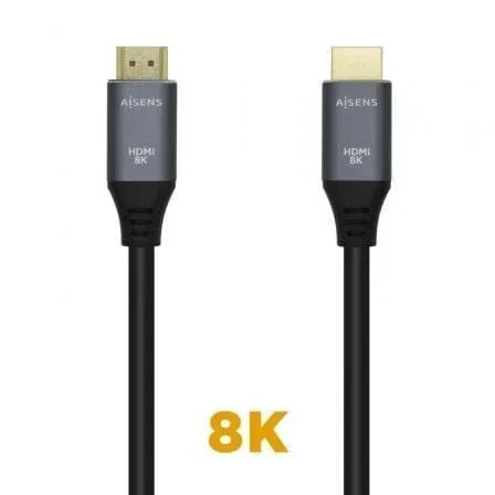Cable HDMI 2.1 8K Aisens A150-0428/ HDMI Macho - HDMI Macho/ 2m/ Gris Negro - PixelPlaza