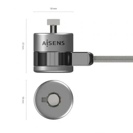 Cable de Seguridad para Portátiles Aisens ASLK-D40K02-SL/ 1.5m - PixelPlaza