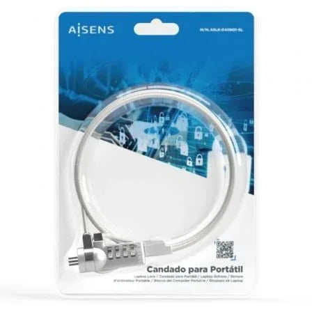 Cable de Seguridad para Portátiles Aisens ASLK-D40N01-SL/ 1.5m - PixelPlaza