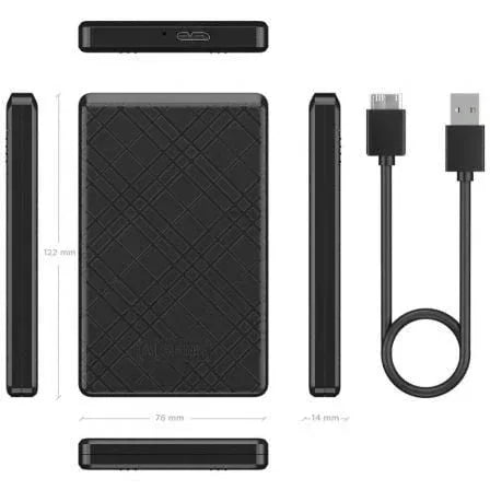 Caja Externa para Disco Duro de 2.5" Aisens ASE-2522B/ USB 3.1 - PixelPlaza