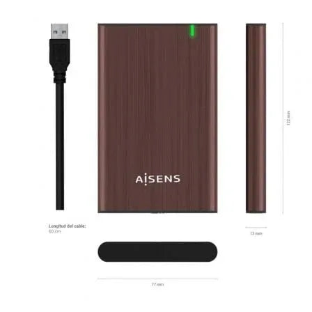 Caja Externa para Disco Duro de 2.5" Aisens ASE-2525BWN/ USB 3.0/ Sin tornillos - PixelPlaza