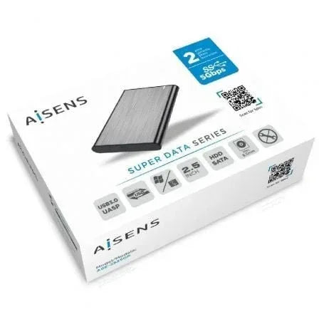 Caja Externa para Disco Duro de 2.5" Aisens ASE-2525GR/ USB 3.1/ Sin tornillos - PixelPlaza