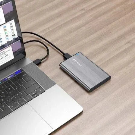 Caja Externa para Disco Duro de 2.5" Aisens ASE-2526GR/ USB 3.1/ Sin tornillos - PixelPlaza