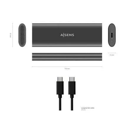 Caja Externa para Disco SSD M.2 SATA/NVMe Aisens ASM2-015GR/ USB 3.1/ Sin tornillos - PixelPlaza