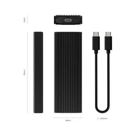Caja Externa para Disco SSD M.2 NVMe Aisens ASM2-022B/ USB 3.2/ Sin tornillos - PixelPlaza