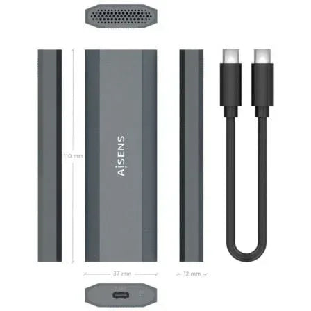 Caja Externa para Disco SSD M.2 NVMe Aisens ASM2-029GR/ USB 3.2/ Sin tornillos - PixelPlaza