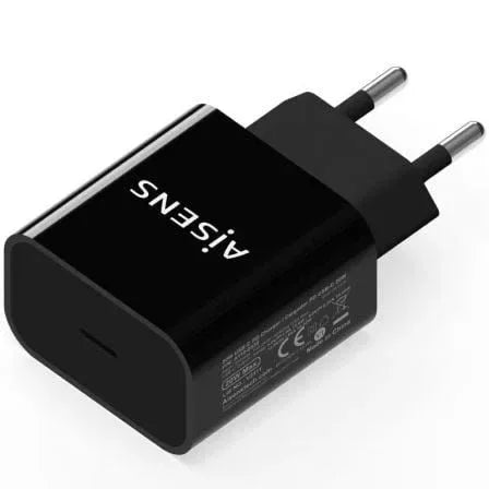 Cargador de Pared Aisens A110-0538/ 1xUSB Tipo-C PD3.0/ 20W/ Negro - PixelPlaza