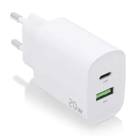 Cargador de Pared Aisens A110-0754/ 1xUSB Tipo-C/ 1xUSB/ 20W - PixelPlaza