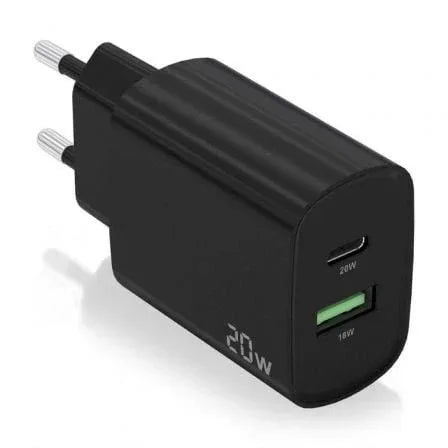 Cargador de Pared Aisens A110-0755/ 1xUSB Tipo-C/ 1xUSB/ 20W - PixelPlaza