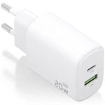 Cargador de Pared GaN Aisens A110-0909/ 1xUSB Tipo-C/ 1xUSB/ 20W/ Blanco - PixelPlaza