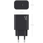 Cargador de Pared GaN Aisens A110-0939/ 1xUSB Tipo-C/ 20W/ Negro - PixelPlaza