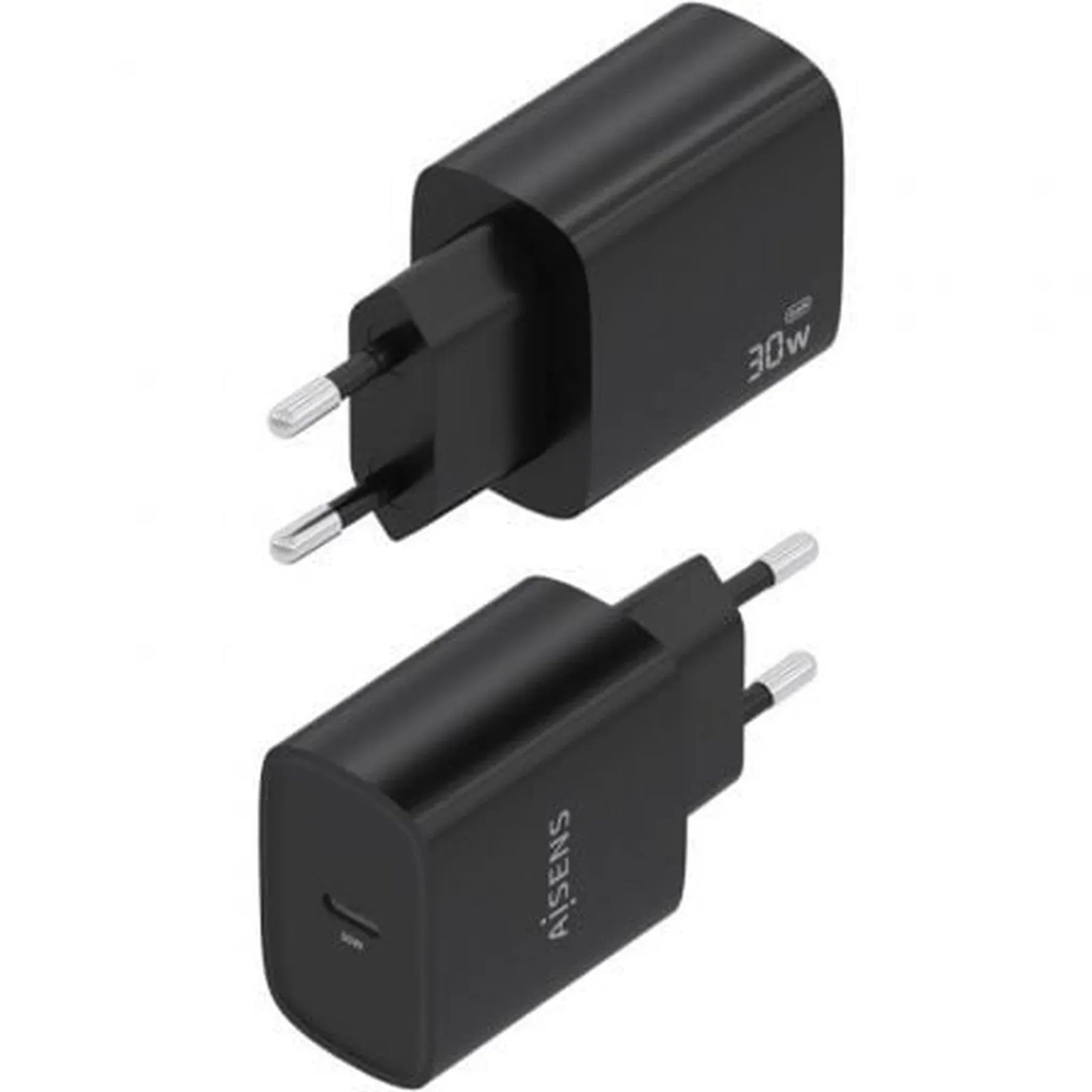 Cargador de Pared GaN Aisens A110-0951/ 1xUSB Tipo-C/ 30W/ Negro - PixelPlaza