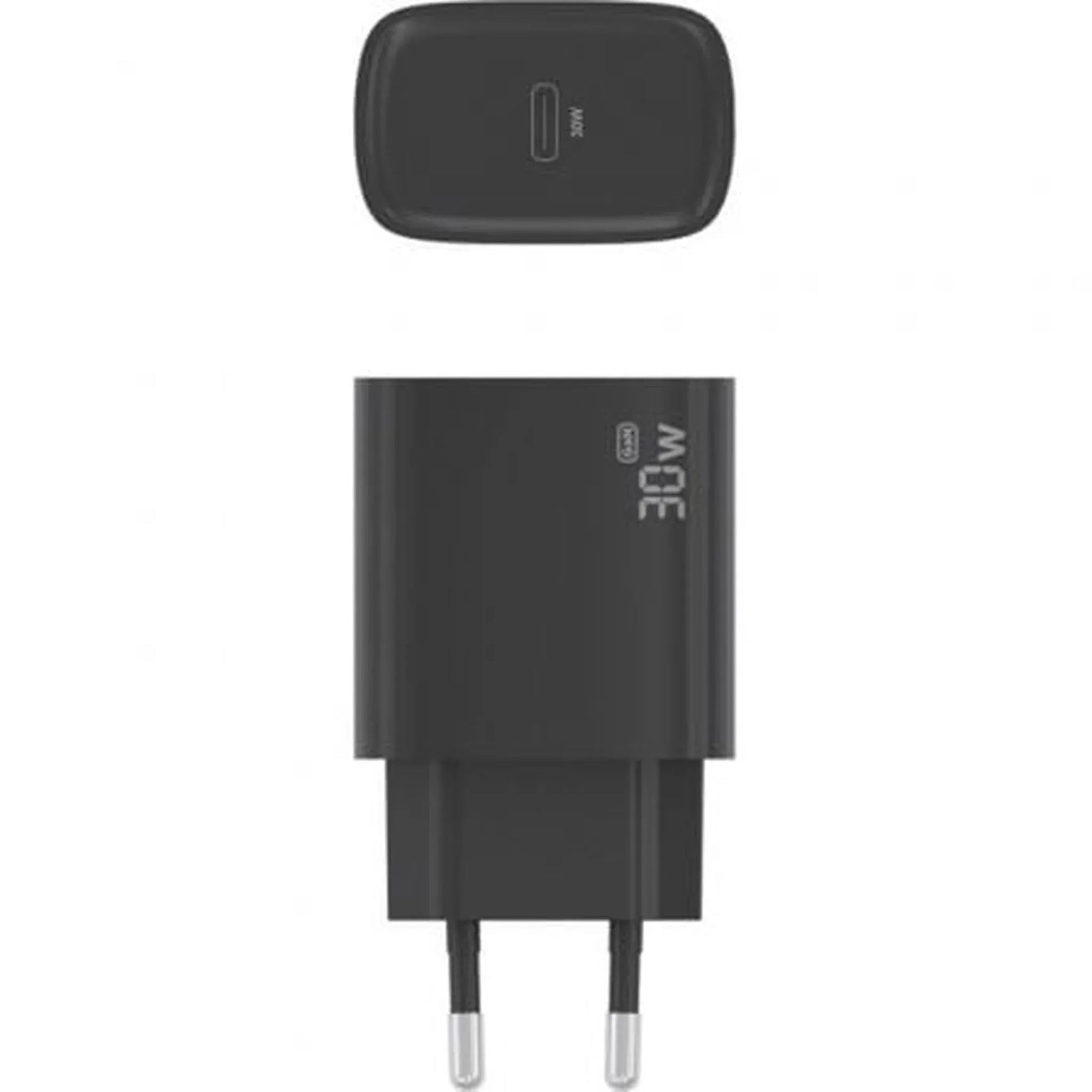 Cargador de Pared GaN Aisens A110-0951/ 1xUSB Tipo-C/ 30W/ Negro - PixelPlaza