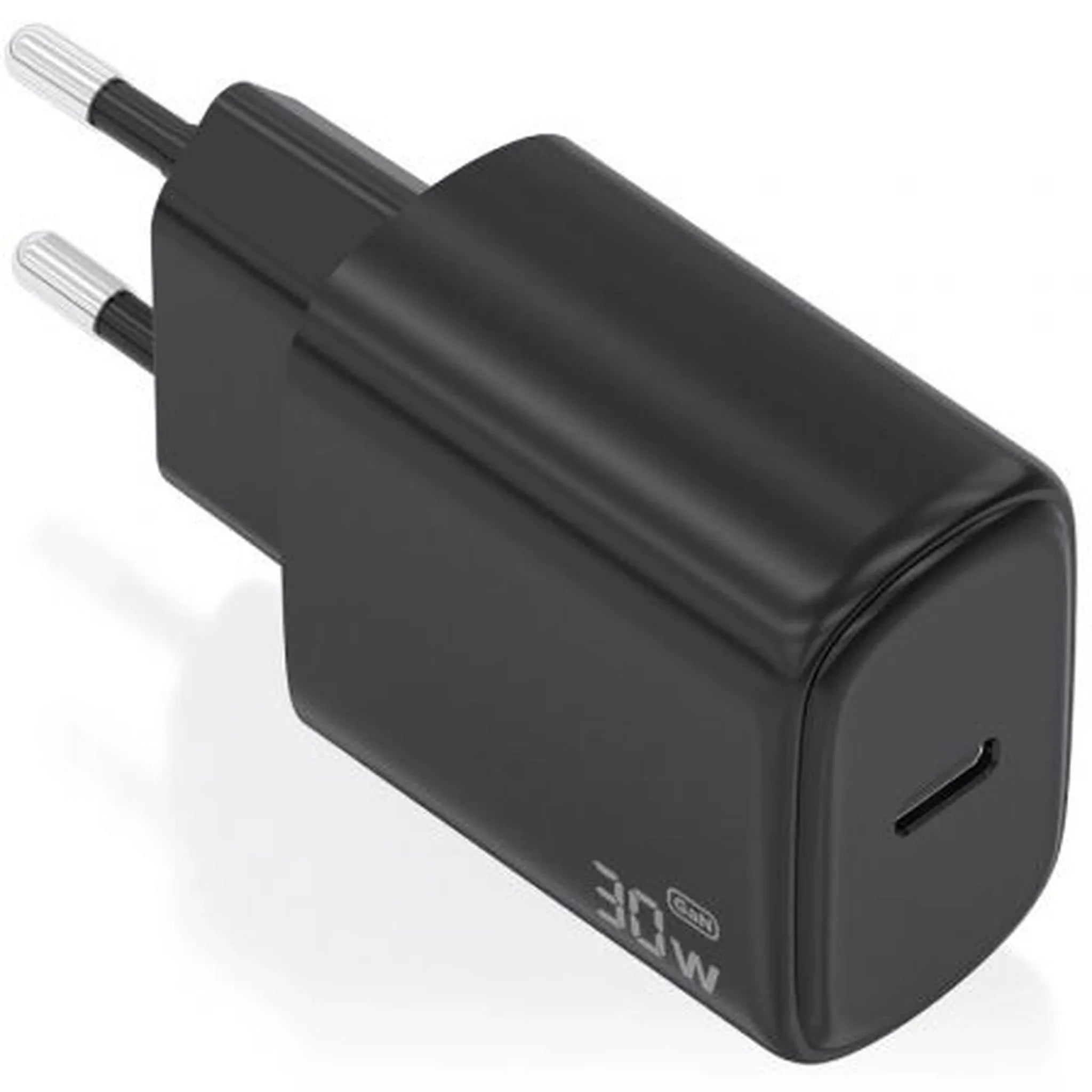 Cargador de Pared GaN Aisens A110-0976/ 1xUSB Tipo-C/ 30W/ Negro - PixelPlaza