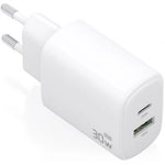 Cargador de Pared GaN Aisens A110-0977/ 1xUSB Tipo-C/ 1xUSB/ 30W/ Blanco - PixelPlaza