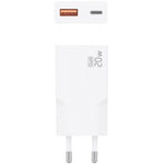 Cargador de Pared GaN Aisens A110-0998/ 1xUSB Tipo-C/ 1xUSB/ 20W/ Blanco
