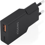 Cargador de Pared GaN Aisens A110-1005/ 1xUSB Tipo-C/ 1xUSB/ 30W/ Negro