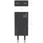 Cargador de Pared GaN Aisens A110-1006/ 2xUSB Tipo-C/ 30W/ Negro
