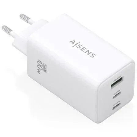 Cargador de Pared GaN Aisens ASCH-100W3P051-W/ 2xUSB Tipo-C/ 1xUSB/ 100W - PixelPlaza
