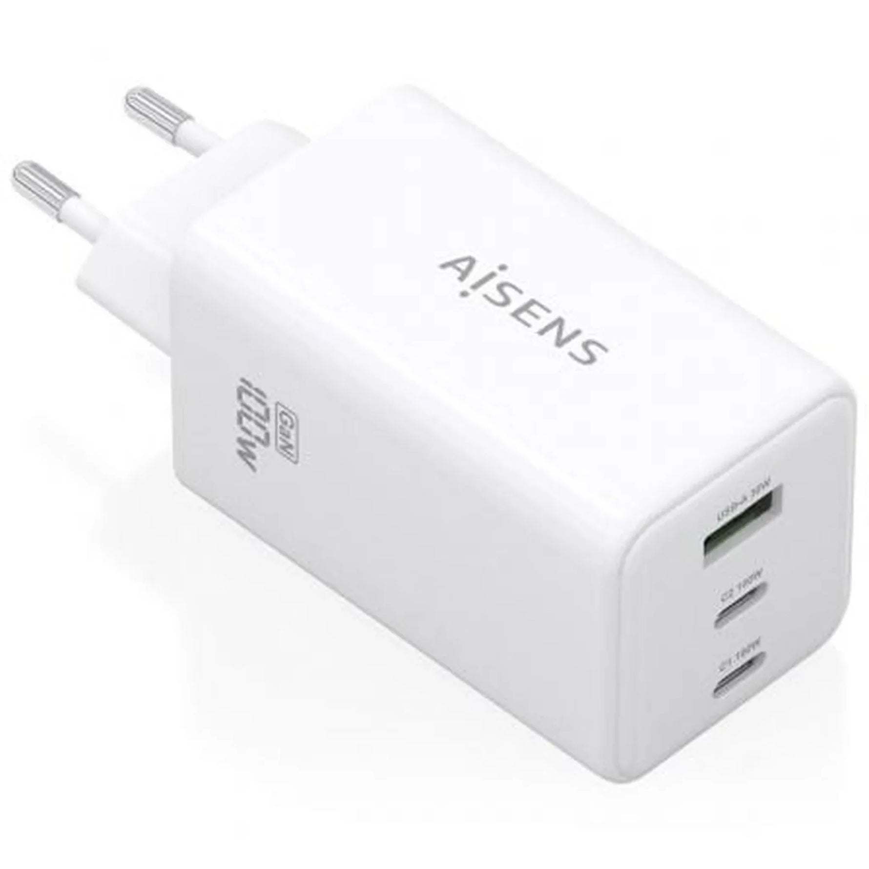 Cargador de Pared GaN Aisens ASCH-100W3P051-W/ 2xUSB Tipo-C/ 1xUSB/ 100W - PixelPlaza