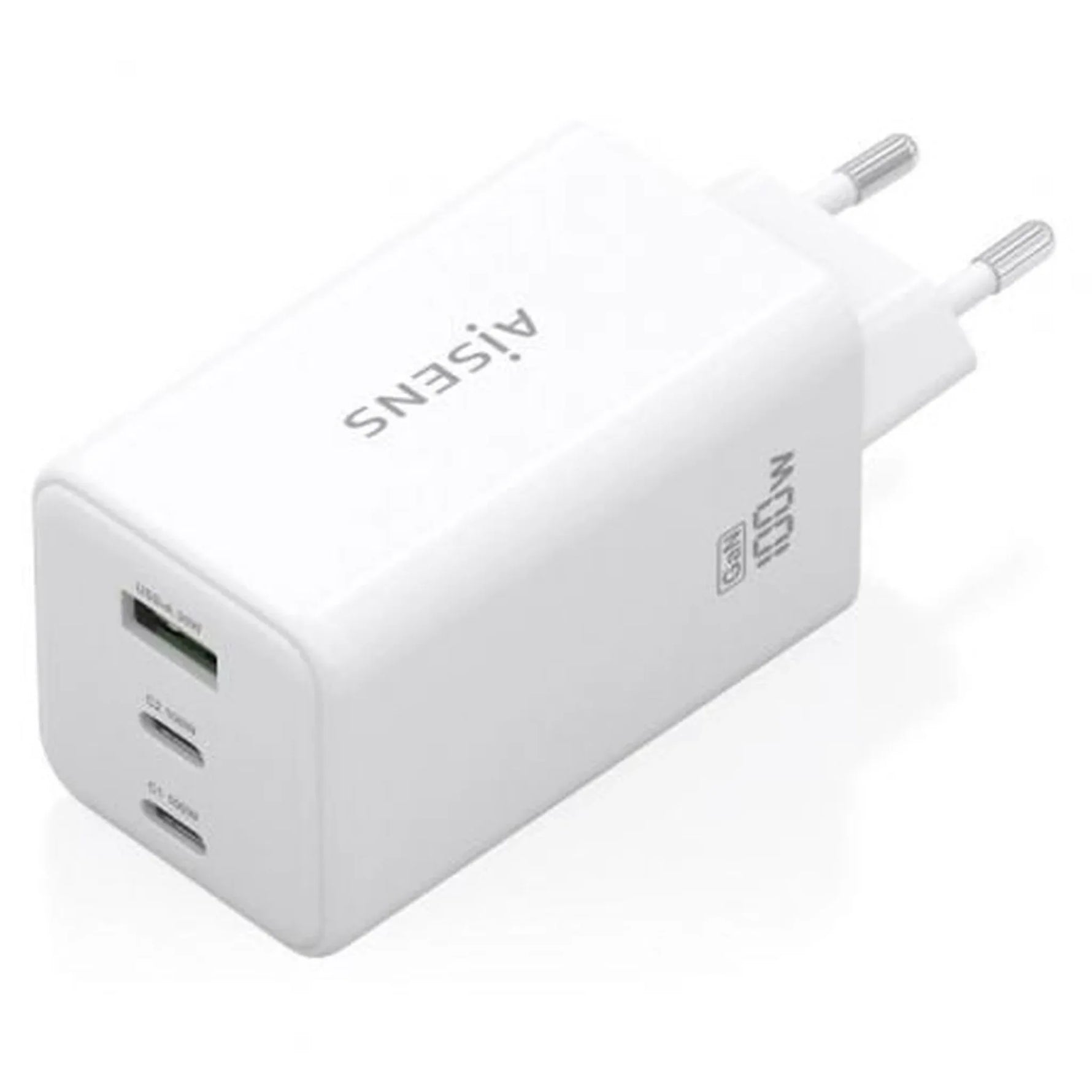 Cargador de Pared GaN Aisens ASCH-100W3P051-W/ 2xUSB Tipo-C/ 1xUSB/ 100W - PixelPlaza