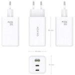 Cargador de Pared GaN Aisens ASCH-100W3P051-W/ 2xUSB Tipo-C/ 1xUSB/ 100W - PixelPlaza