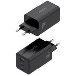 Cargador de Pared GaN Aisens ASCH-100W3P052-BK/ 2xUSB Tipo-C/ 1xUSB/ 100W - PixelPlaza