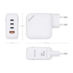 Cargador de Pared GaN Aisens ASCH-100W4P028-W/ 3xUSB Tipo-C/ 1x USB/ 100W - PixelPlaza
