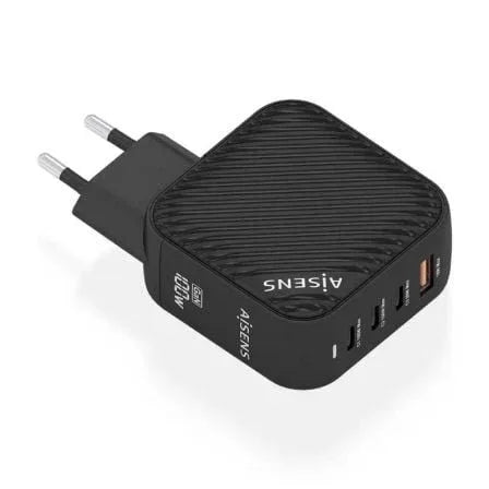 Cargador de Pared GaN Aisens ASCH-100W4P029-BK/ 3xUSB Tipo-C/ 1x USB/ 100W - PixelPlaza
