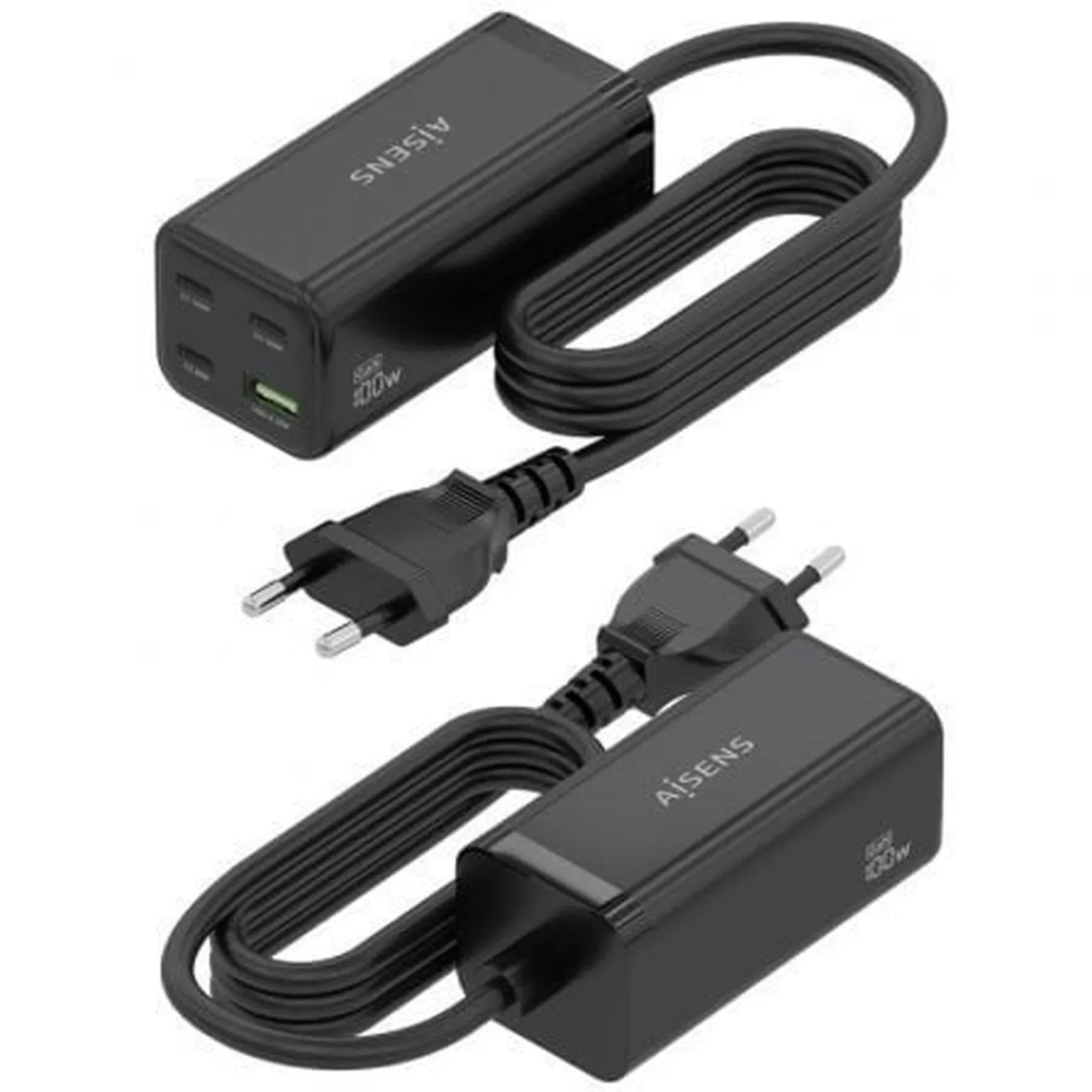 Cargador Sobremesa GaN Aisens ASCH-100W4P054-BK/ 3xUSB Tipo-C/ 1xUSB/ 100W - PixelPlaza