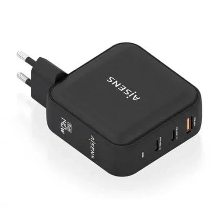 Cargador de Pared GaN Aisens ASCH-140W3P031-BK/ 2xUSB Tipo-C/ 1xUSB/ 140W - PixelPlaza