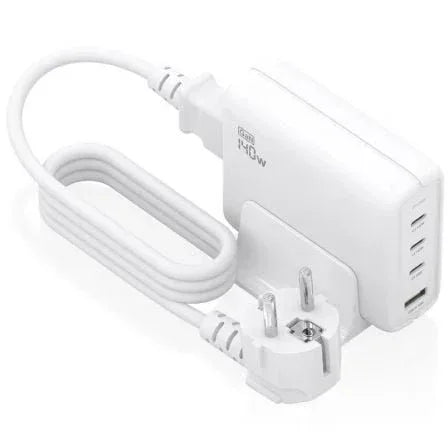 Cargador Sobremesa GaN Aisens ASCH-140W4P055-W/ 3xUSB Tipo-C/ 1xUSB/ 140W - PixelPlaza