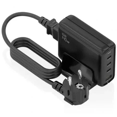 Cargador Sobremesa GaN Aisens ASCH-140W4P056-BK/ 3xUSB Tipo-C/ 1xUSB/ 140W - PixelPlaza