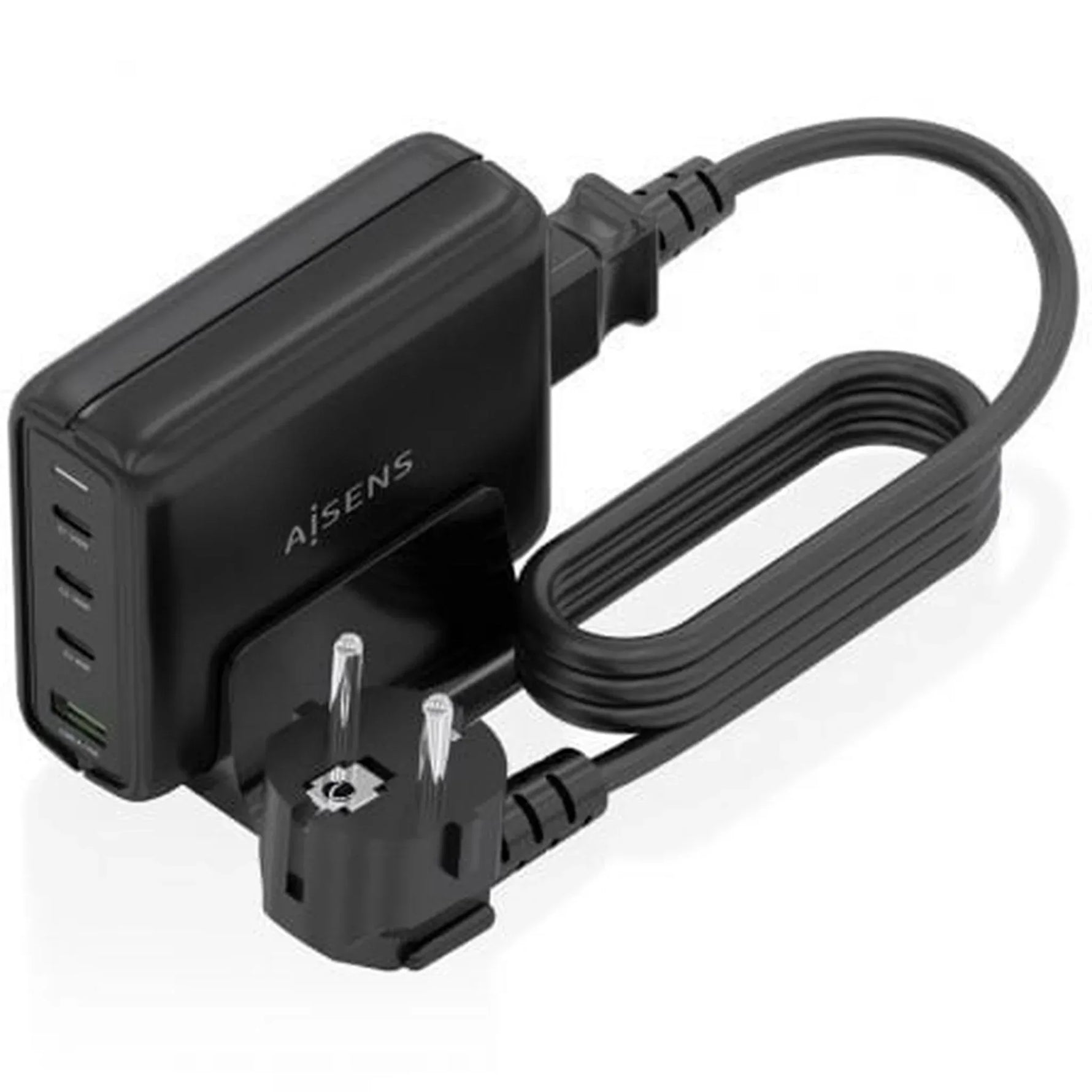 Cargador Sobremesa GaN Aisens ASCH-140W4P056-BK/ 3xUSB Tipo-C/ 1xUSB/ 140W - PixelPlaza
