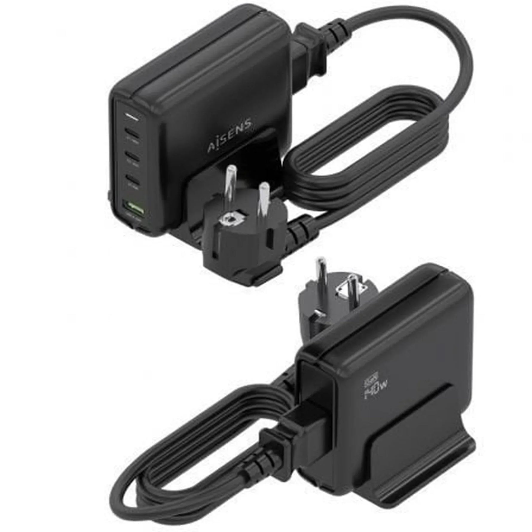 Cargador Sobremesa GaN Aisens ASCH-140W4P056-BK/ 3xUSB Tipo-C/ 1xUSB/ 140W - PixelPlaza