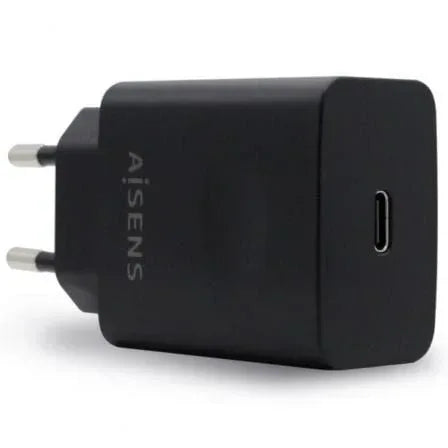 Cargador de Pared Aisens ASCH-1PD20-BK/ 1xUSB Tipo-C/ 20W - PixelPlaza