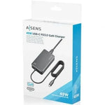 Cargador Sobremesa GaN Aisens ASCH-1PD45D067-BK/ 1xUSB Tipo-C/ 45W - PixelPlaza