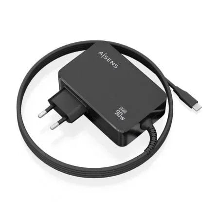 Cargador de Pared GaN Aisens ASCH-1PD90WL034-BK/ 1xUSB Tipo-C + Cable 1.8m/ 90W - PixelPlaza
