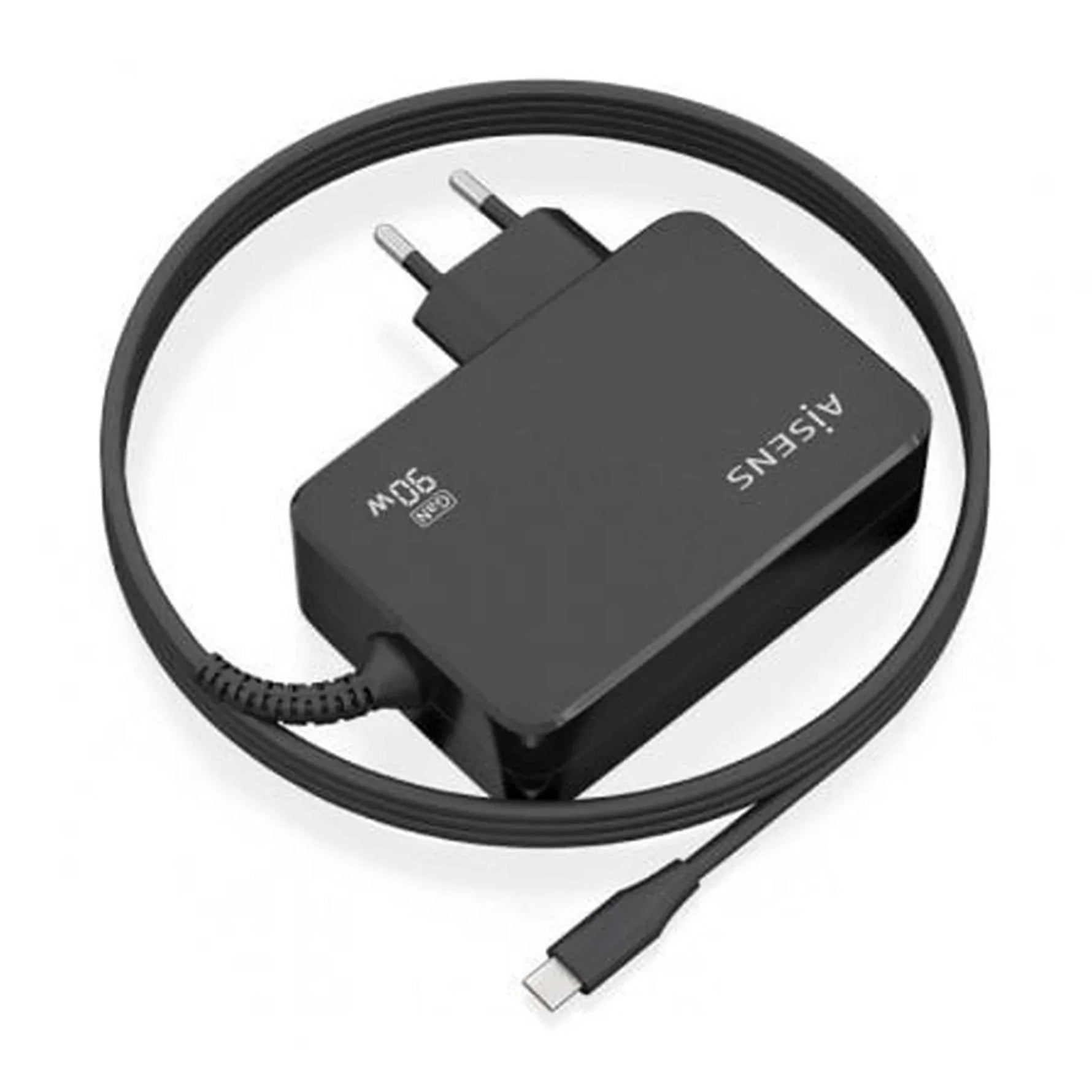 Cargador de Pared GaN Aisens ASCH-1PD90WL034-BK/ 1xUSB Tipo-C + Cable 1.8m/ 90W - PixelPlaza