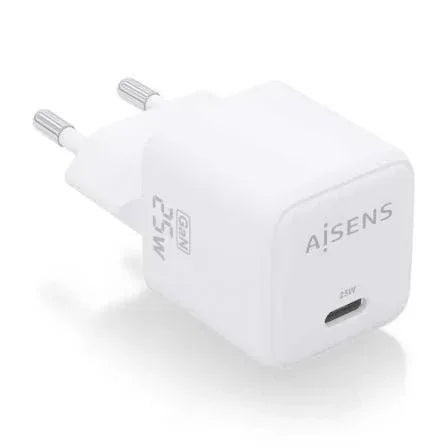 Cargador de Pared GaN Aisens ASCH-25W1P012-W/ 1xUSB Tipo-C/ 25W - PixelPlaza