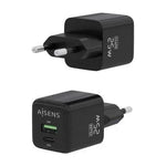Cargador de Pared GaN Aisens ASCH-25W2P015-BK/ 1xUSB Tipo-C/ 1xUSB/ 25W - PixelPlaza