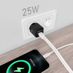 Cargador de Pared GaN Aisens ASCH-25W2P015-BK/ 1xUSB Tipo-C/ 1xUSB/ 25W - PixelPlaza