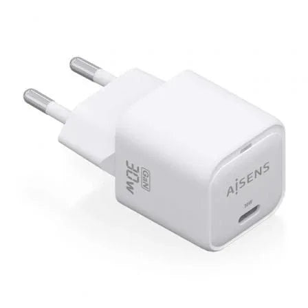 Cargador de Pared GaN Aisens ASCH-30W1P018-W/ 1xUSB Tipo-C/ 30W - PixelPlaza