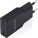 Cargador de Pared GaN Aisens ASCH-30W2P049-BK/ 2xUSB Tipo-C/ 30W/ Negro - PixelPlaza